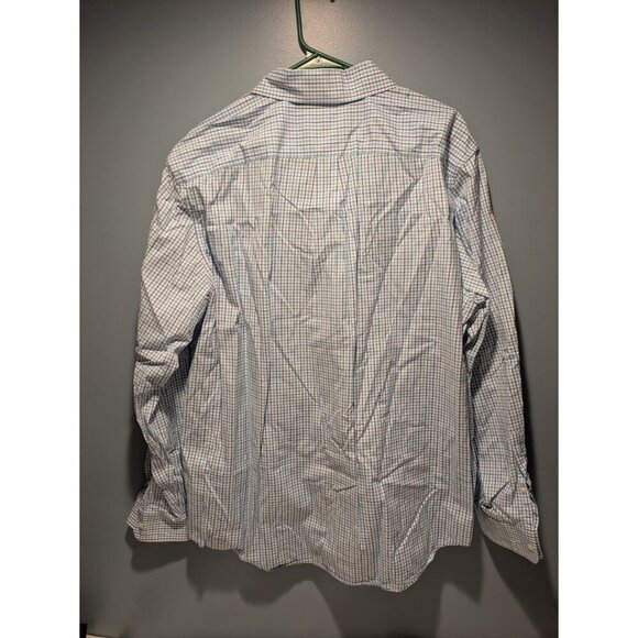 Vineyard Vines Whale Blue Check Button Long Sleeve Cotton Size Large - Picture 2 of 8